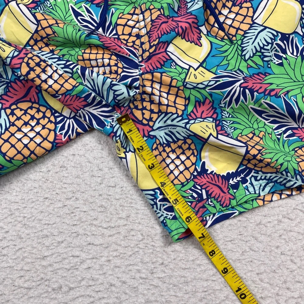 Vineyard Vines Swim Trunks Mens XXL‎ Multicolor Pineapple Tropical Drink Print